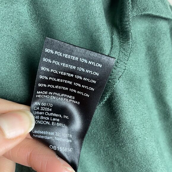 ANTHROPOLOGIE PILCRO S RELAXED FAUX SUEDE BUTTON DOWN SHIRT BLOUSE TOP GREEN - Picture 6 of 8